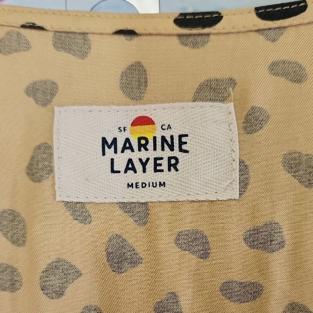 Marine Layer Tan Cheetha Dot Mini Dress